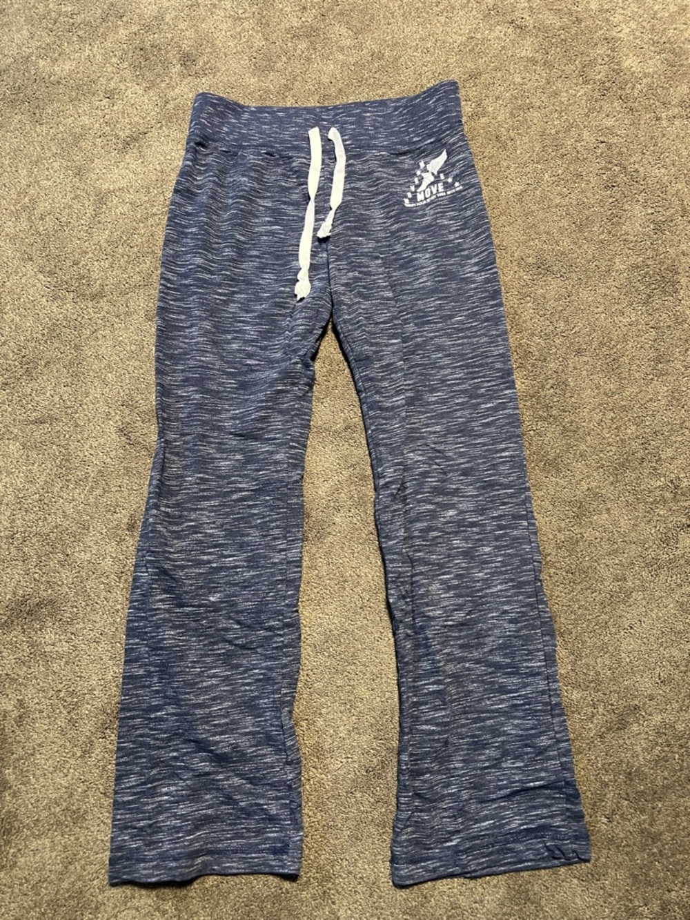 Blue Marled Lounge Pants with Drawstring